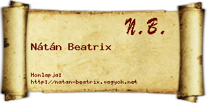 Nátán Beatrix névjegykártya